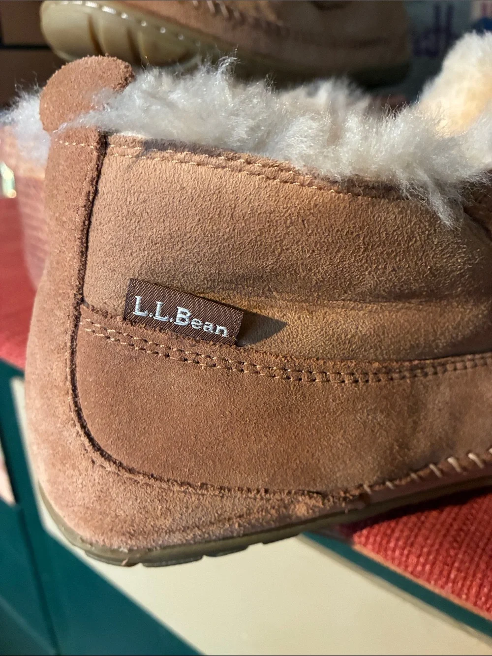 L.L.Bean Wicked Good Lodge Chukka Slippers shearling trim & Suede Uppet